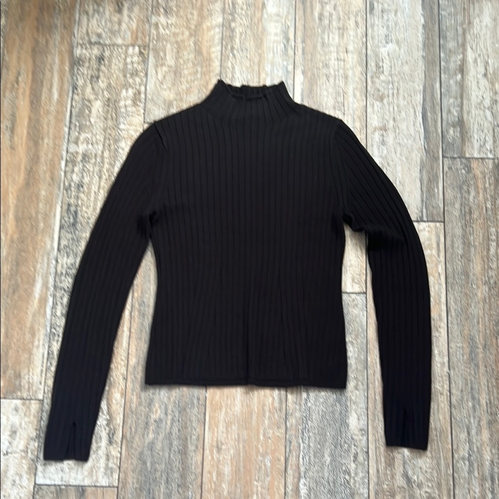 Chic Chocolate Brown Ribbed Sweater
